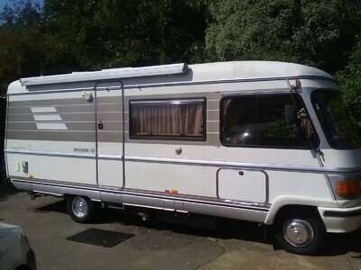 Mercedes Hymer - Auto - 77K - Good Original Condition - Awning with Safari Room Mercedes Hymer - Auto - 77K - Good Original Condition - Awning with Safari Room