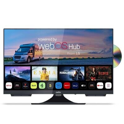 Cello 22" Smart WebOS 12V/230V Traveller TV with DVD & Perfect Pitch