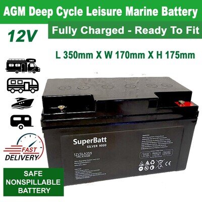 AGM Deep Cycle Leisure Battery 12V 110AH 12VSLA35N Caravan Motorhome Marine Boat