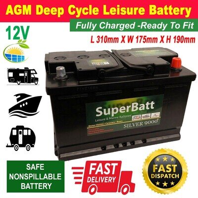 AGM Deep Cycle Leisure Battery 12V 100AH AGM100L Caravan Motorhome Marine Boat