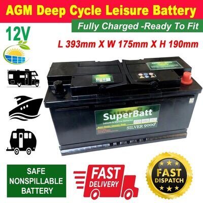 12V 140AH AGM140L AGM Deep Cycle Leisure Battery Solar Caravan Motorhome Boat