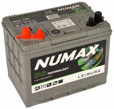 Numax DC24MF Deep Cycle Leisure Marine Battery Motorhome Caravan Boat 12V 80AH