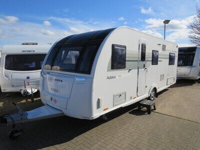 Adria Adora 612 DT Rhine 6 Berth Fixed Bed Kampa Ace Air 500 Awning with Annexes