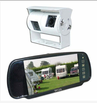 Falcon Twin Reversing Camera & Mirror System Caravan Motorhome RV Camper - FA125