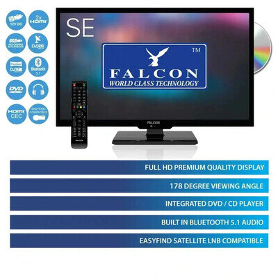 *REF* FALCON 16 inch FHD LED Travel TV 12V/24V & Mains, 178° view