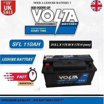 12V 110AH LEISURE BATTERY SFL 110AHC100 VOLTA FOR CARAVAN DEEP CYCLE/L4
