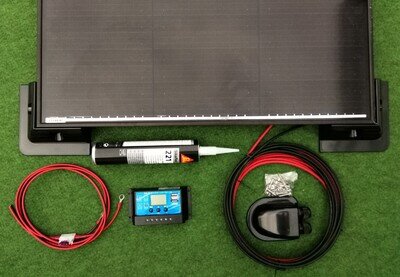 100w WATT MOTORHOME CAMPER VAN CARAVAN SOLAR PANEL FULL KIT LCD controller 100w
