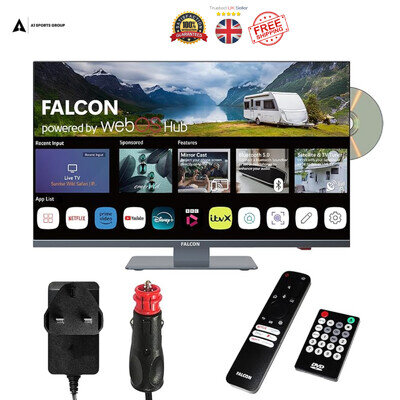 Falcon 22" Smart TV WebOS DVD Player 12V 24V WiFi Bluetooth Freeview IPTV