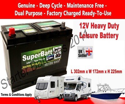 Deep Cycle Leisure Battery 12V 130AH (120AH) CL130 Caravan Motorhome Marine Boat