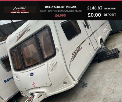BAILEY SENATOR INDIANA 4 BERTH TOURING CARAVAN FINANCE PX BAILEY SENATOR INDIANA 4 BERTH TOURING CARAVAN FINANCE PX