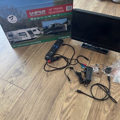 12v tv Sniper 16”Camping TV – 12V/24V/240v Boxed 🚐