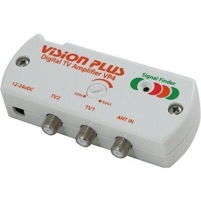 Vision Plus VP4 12v 2 Way Digital TV Amplifier Signal Distribution White