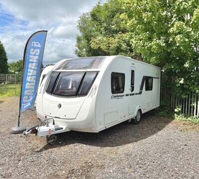 ✅2013 SWIFT CHALLENGER FIXED BEDS 4 BERTH CARAVAN - MOTOR MOVER - PX WELCOME✅