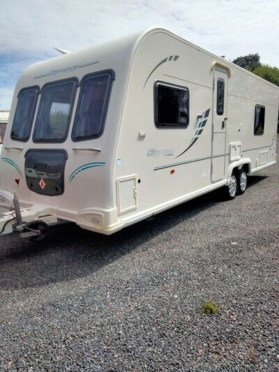 Bailey Olympus 624 2010 four berth twin axle touring caravan fixed bed layout Bailey Olympus 624 2010 four berth twin axle touring caravan fixed bed layout