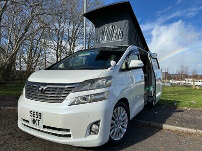 Toyota Alphard/Vellfire Campervan Pop Top 4 Berth 65000 Miles Solar Swivel Seats