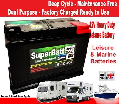 12V 110AH Deep Cycle Solar Leisure Battery LH110 Motorhome Caravan Campervan