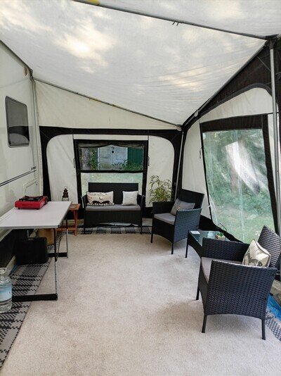 Sterling Eccles Jewel 4 Berth Caravan Fixed Bed with Awning. Good Condition