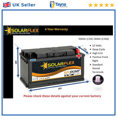 12V 130AH Leisure Battery DEEP CYCLE for Caravan Campervan Motorhome 130 AH