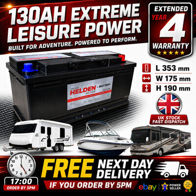 12V 130AH 130 AH Leisure Battery DEEP CYCLE for Motorhome / Caravan / Campervan£