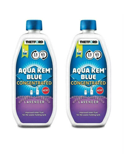 2 x Thetford Aqua Kem Blue Lavender 780ml Concentrate Toilet Cassette Caravan
