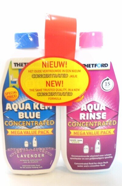 THETFORD Aqua Kem Blue + Aqua Rinse Concentrated Duo Pack - Toilet Chemicals