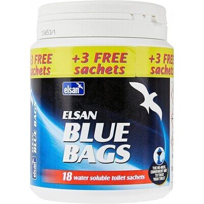 Elsan Blue Bag Toilet Sachets Tub Of 21 BAG15 Caravan Toilet Chemical Waste Tank