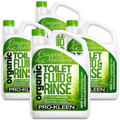 ProKleen Caravan Toilet Chemicals Fluid Rinse Cleaner Green Organic Eco 4 x 2L