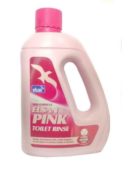 Elsan Pink Toilet Rinse Fluid 2L Caravan Motorhome Portable Toilet Chemical