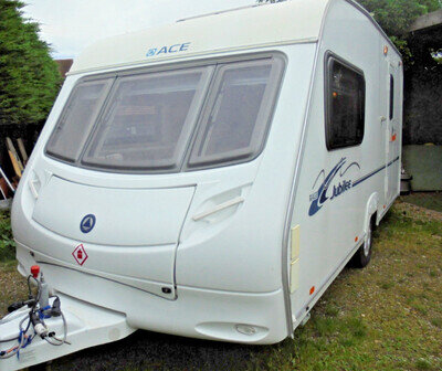 ACE JUBILEE LUX 2 BERTH TOURING CARAVAN, END SHOWER, MOVER,PAPERWORK, MICROWAVE