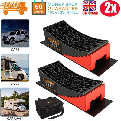 1Pair Motorhome Caravan Levelling Ramps Level Up Blocks Levellers w/Storage Bag