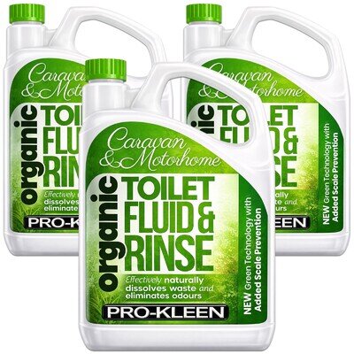 ProKleen Caravan Toilet Chemicals Fluid Rinse Cleaner Green Organic Eco 3 x 2L