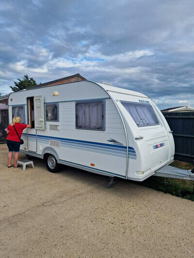 Adria Adora Caravan 4 Berth Fixed Bed Bathroom