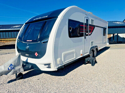 2017 Sterling Eccles 635 Twin Axle 4 Berth Touring Caravan Fixed Island Bed