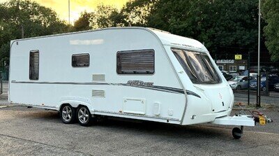 2007 ABBEY SPECTRUM 535 4 BERTH FIXED ISLAND BED CARAVAN WITH AWNIG, MOTOR MOVER