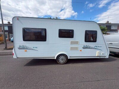 LIGHTWEIGHT FIXED BED ELDDIS EXPLORE 474 NICE FIXED BED CARAVAN 2008