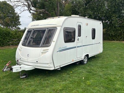 2008 STERLING EUROPA 470 4 BERTH FIXED BED CARAVAN WITH MOVER