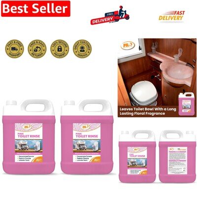 Pink Toilet Rinse 2x 2L, Concentrated Caravan Toilet Chemicals, Lavender Scen...