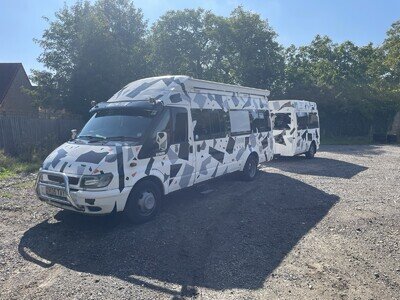 Ford Transit Camper And Trailer Pod, Racevan, Go Cart, Family, Sleeps 5