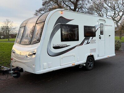 2021 Bailey Unicorn Black Merida 2 Berth Touring Caravan with Motor Mover