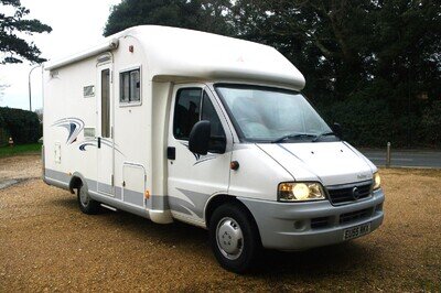 Fiat/Frankia motorhome, 4 berth, large garage, fixed bed.