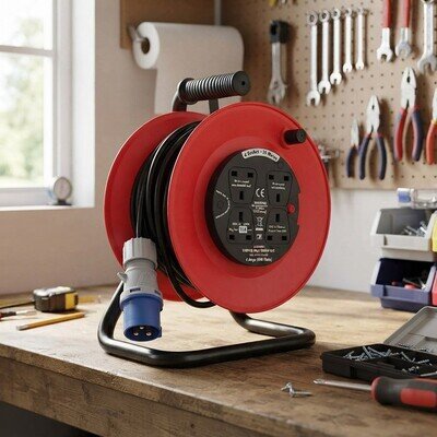 Safety-Focused 25M Extension Cable - 16A Plug, 4 x 13A Sockets, Built-In Cut-Out