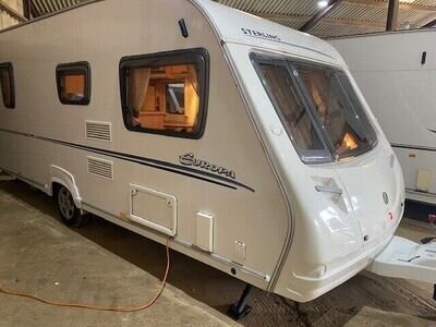 Sterling Europa 495 4 Berth Caravan with Fixed Bed and Motor Mover Sterling Europa 495 4 Berth Caravan with Fixed Bed and Motor Mover