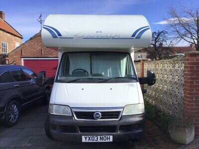 Fiat ACE Napoli 2003 4 Berth 2 Belt Rear L-Shaped Lounge Motorhome