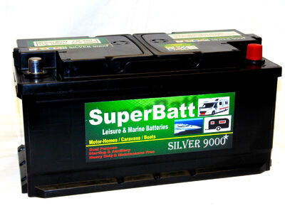 Leisure Marine Battery LOW HEIGHT PROFILE Deep Cycle 12V 100AH Superbatt LH100