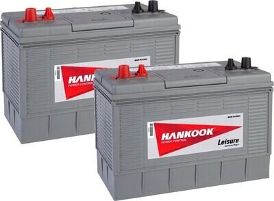 2x Hankook XL31 Leisure Batteries Dual Purpose 130Ah, Caravan, Boat, Motorhome