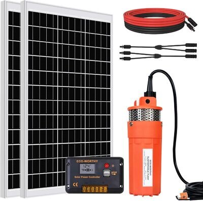 12V Water Pump kit with high Flow Solar Powered Water Pump+Solar Panel