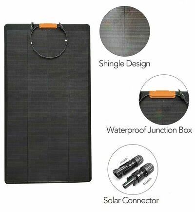 160w dual battery SOLAR PANEL KIT watt semi flexible MOTORHOME LCD display 160w