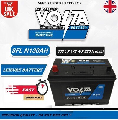 12V 130 AH Leisure Battery SFL N130AHC100 VOLTA 95AH C20 FOR CARAVAN CAMPERVAN/L