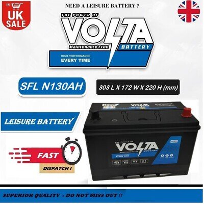 12V 130AH Leisure Battery SFL N130AHC100 Volta 95Ah C20 FOR CARAVAN CAMPERVAN/R
